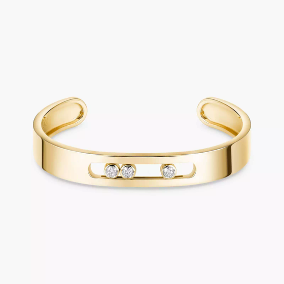 Bangle Move Joaillerie Grandes Tailles Bracelet Diamant Or Jaune