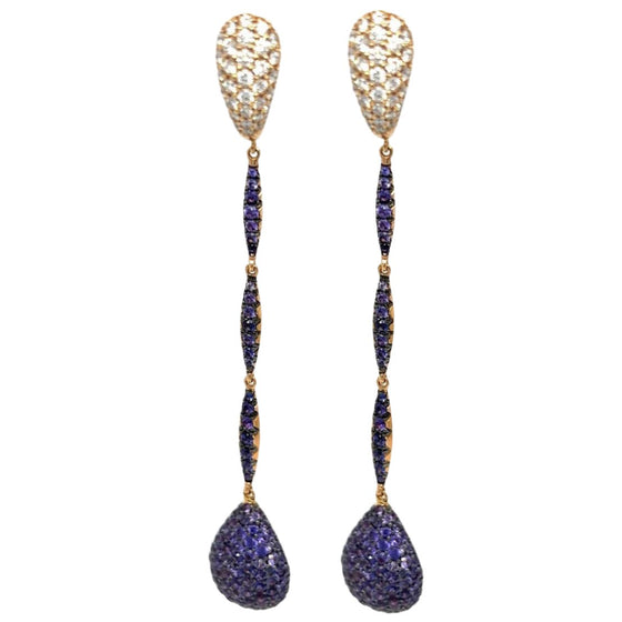 Purple Sapphires & Diamonds Earrings