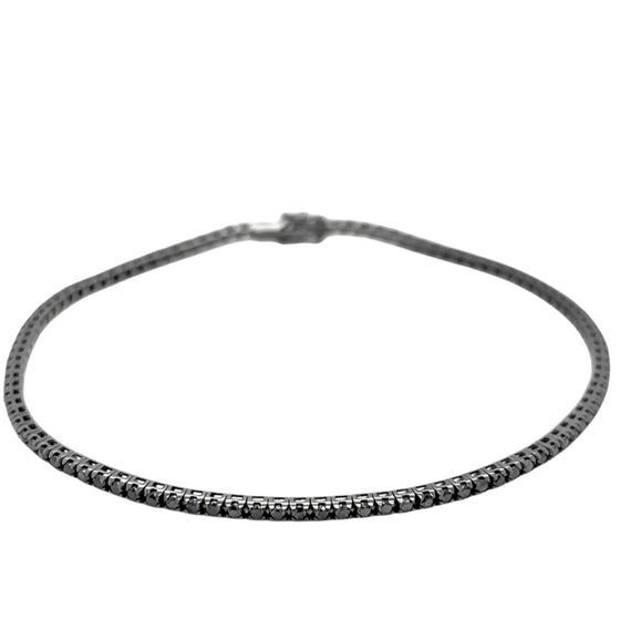 Bracelet Tennis Diamants Noirs