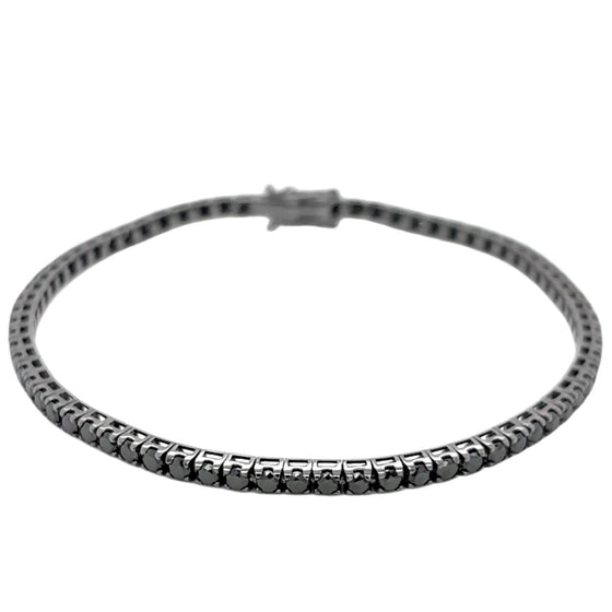 Bracelet Tennis Diamants Noirs