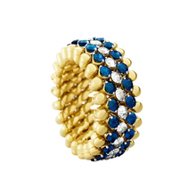  YELLOW GOLD, SAPPHIRES & DIAMONDS RING