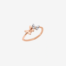  Rose Gold & White Diamond Butterfly Ring