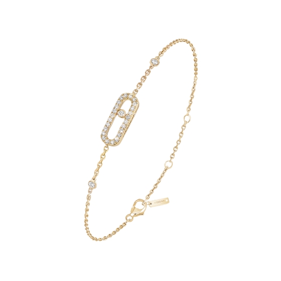 Yellow Gold Diamond Bracelet Move Uno Pavé