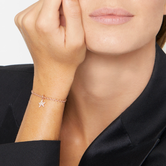 Rose Gold & Brown Diamond Star Charm