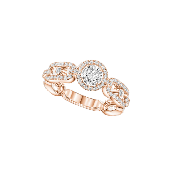 Move Link Solitaire 0.30ct Pink Gold Diamond Ring