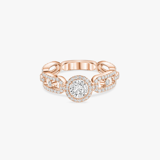 Move Link Solitaire 0.30ct Pink Gold Diamond Ring