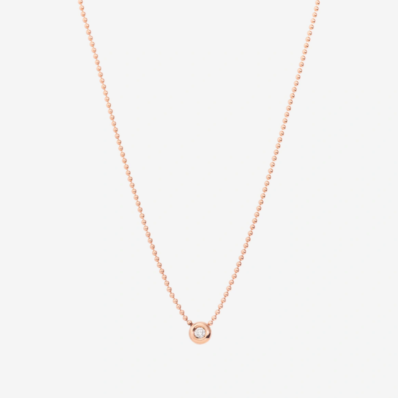 Collier Bollicine Or Rose & Diamant Blanc