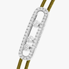 Bracelet Diamant Or Blanc Cordon Messika CARE(S) Kaki Pavé