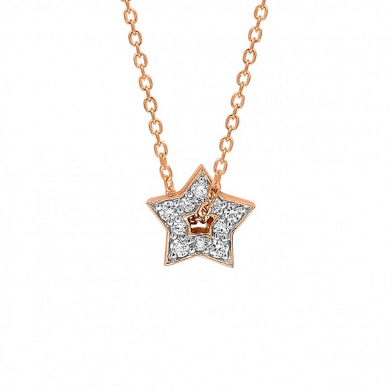 Milky Way Open Star Diamond Mini Necklace