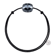  Bracelet Cordon Noir Coussin Hematite