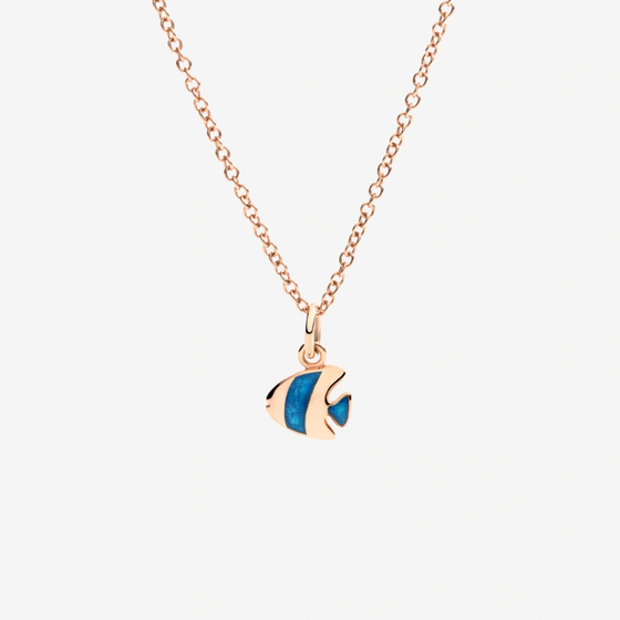 Rose Gold & Enamel Angel Fish Charm