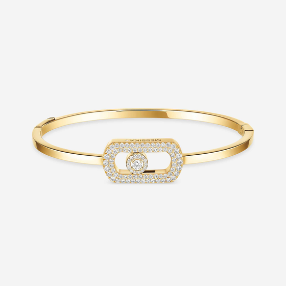 Bracelet Diamant Or Jaune Jonc So Move Pavé