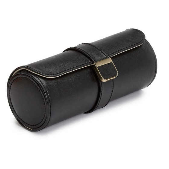 Palermo Double Watch Roll with Jewelry Pouch - Black Anthracite