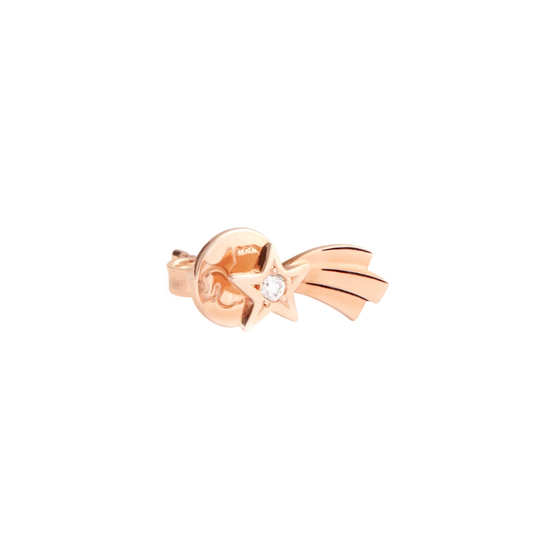 Rose Gold & Diamond Shooting Star Earring