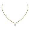 White Gold Diamond Necklace Messika CARE(S) Khaki Cord Pavé Necklace