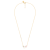 Mother Of Pearl And Pink Quartz + Diamonds Yellow Gold Bouquet Necklace