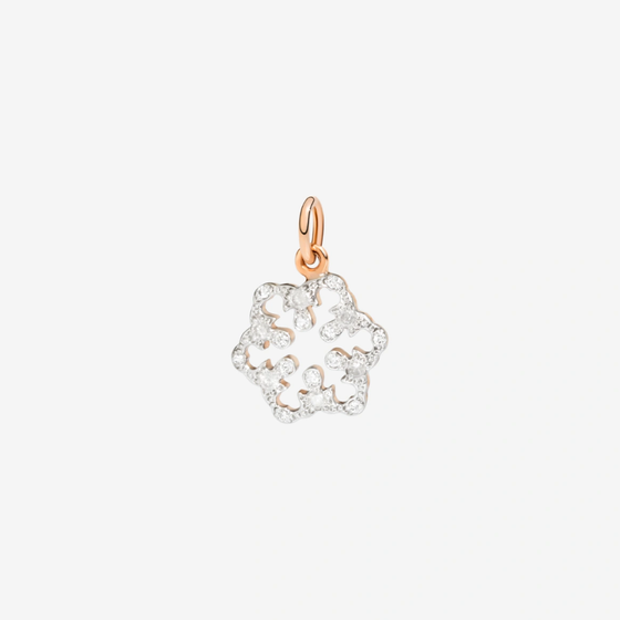 Rose Gold & White Diamond Snowflake Charm