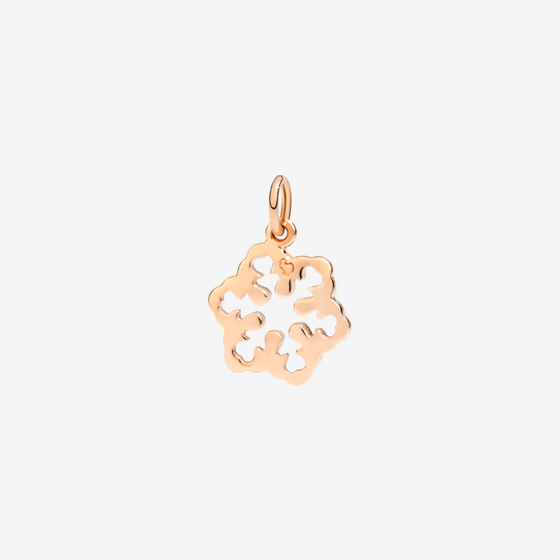 Rose Gold & White Diamond Snowflake Charm