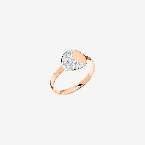 Rose Gold & White Diamond Moon & Sun Ring