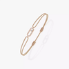 Move Uno Beige Cord Bracelet Pink Gold Diamond Bracelet