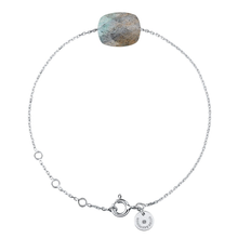  Bracelet Or Blanc Coussin Labradorite