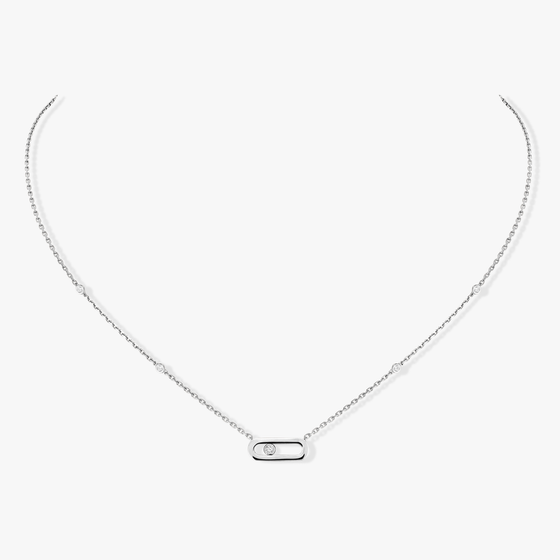 White Gold Diamond Necklace Gold Move Uno