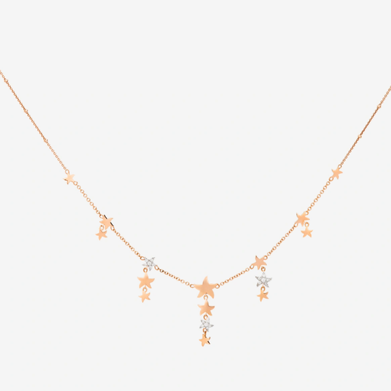 Collier Stellina Or Rose & Diamants Blancs