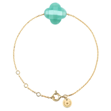  Bracelet Or Jaune Trefle Amazonite