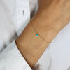 Charm suspendu motif Turquoise Le Lien Or Gris