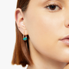 Gold Plated Silver & Pet Rondelle Hoop Earring