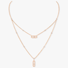 Move Uno 2 Rangs Collier Diamant Or Rose