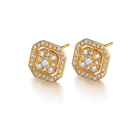 Yellow Gold & Diamonds Earrings