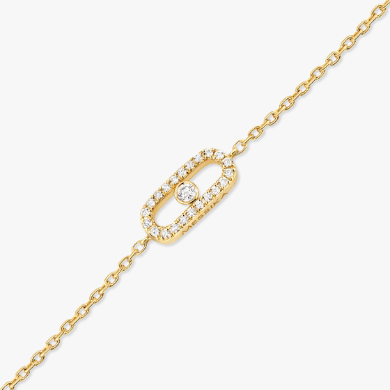 Yellow Gold Diamond Bracelet Messika CARE(S) Pavé Children's Bracelet