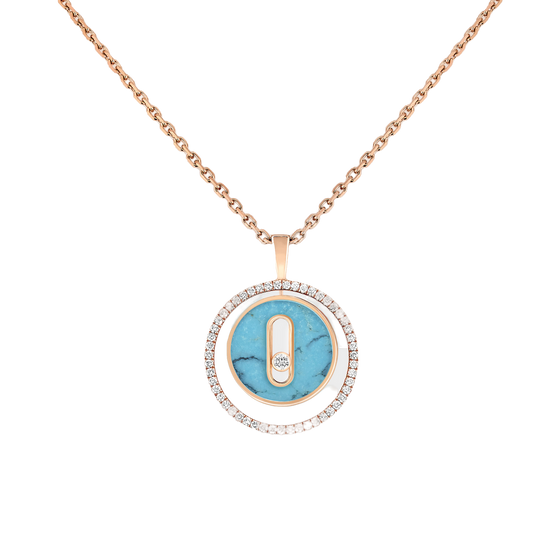 Collier Lucky Move PM Turquoise Collier Diamant Or Rose