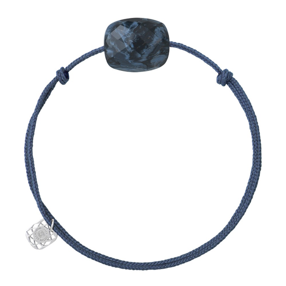 Bracelet Cordon Bleu Jean Coussin Pietersite Bleue