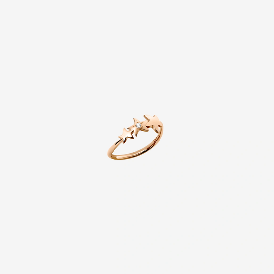 Rose Gold & White Diamond Star Ring