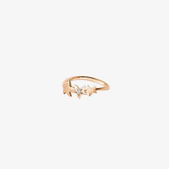 Rose Gold & White Diamond Star Ring