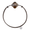 Bracelet Cordon Taupe Trefle Quartz Fume