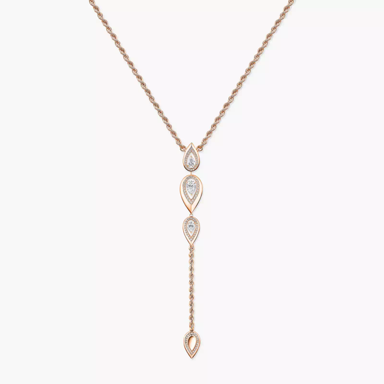 Fiery Cravate Collier Diamant Or Rose