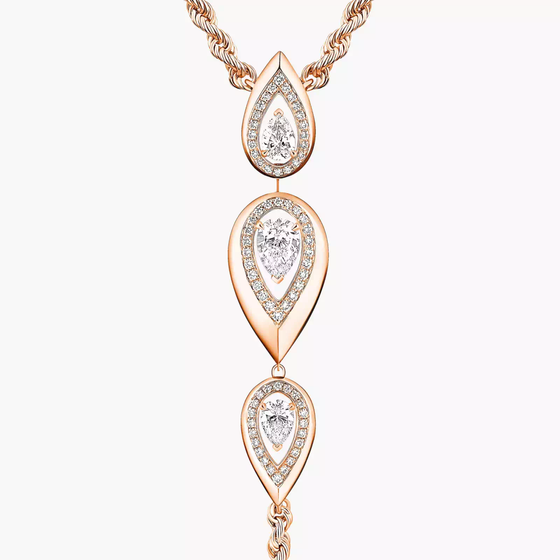 Fiery Cravate Collier Diamant Or Rose