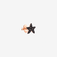  Rose Gold & Black Diamond Star Earring