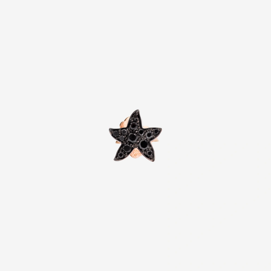 Rose Gold & Black Diamond Star Earring