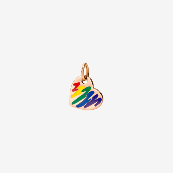 Rose Gold & Enamel Lgbtq+ Heart Charm