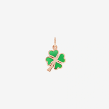  Rose Gold & Enamel Four Leaf Clover Charm