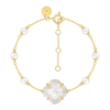 Bracelet Victoria Perles Et Nacre Blanche Or Jaune