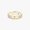 Yellow Gold Diamond Ring Move Joaillerie Pavé Wedding Ring