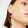 Gold Plated Silver & Pet Rondelle Hoop Earring