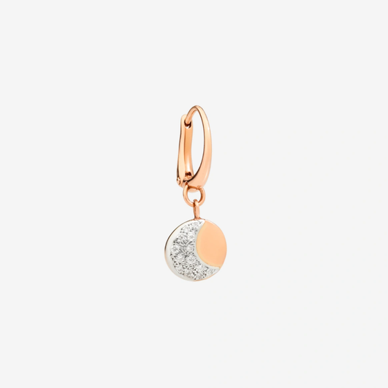 Rose Gold & Diamond Moon Earring