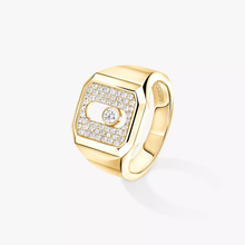  Move Joaillerie Pavé Signet Ring Yellow Gold Diamond Ring