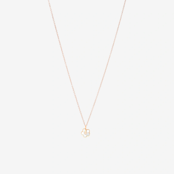 Rose Gold & Enamel Flower Charm